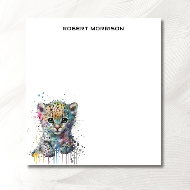 Bloc-note Watercolor Leopard Sophisticated Notepad (Créateur téléchargé)