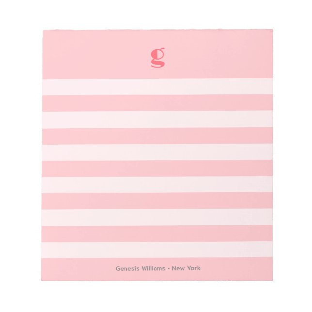 Bloc-note Watermelon Monogramme Nom Cute Girly Stried Custom (Devant)