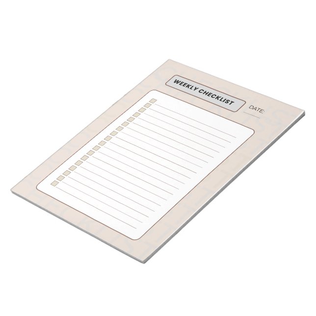Bloc-note Weekly Checklist Planner  (Incliné)
