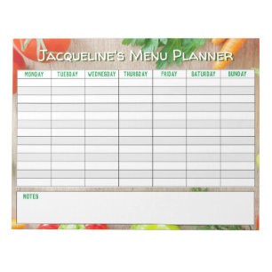 Bloc-note Weekly Menu Planner to Personalise.