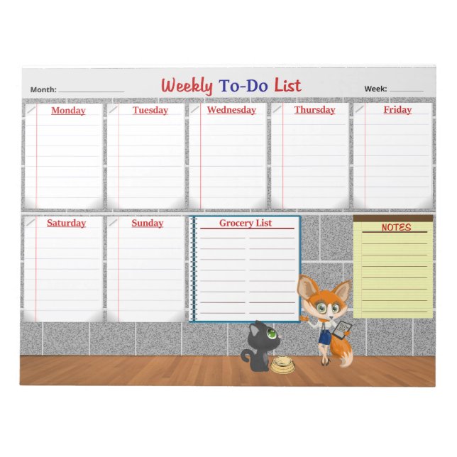 Bloc-note Weekly To-Do-List Planner (Devant)