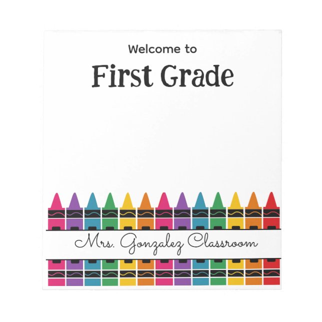 Bloc-note Welcome Back to School Rainbow Crayon  (Devant)