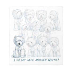 Bloc-note Westie "Sit Stay" Note Pad par Borgo