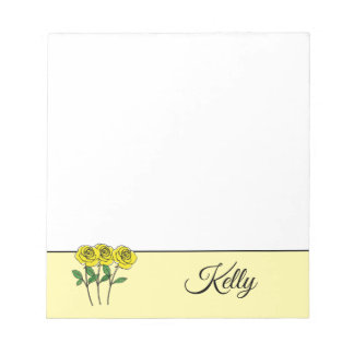 Bloc-note Whimsical Hand Drawn Yellow Roses