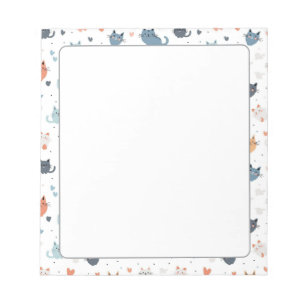 Bloc-note Whimsical Kitty papeterie mignonne Motif de chat