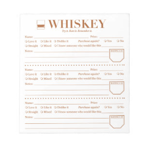 Bloc-note Whiskey Tracker, Whiskey Lover Tableau d'évaluatio