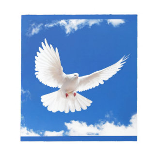 Bloc-note White Dove Bird Peace Love Flying Sky