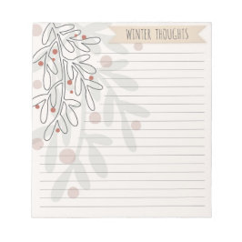 Bloc-note Winter thoughts hand drawn abstract mistletoe
