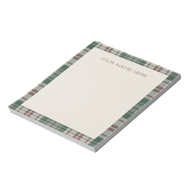 Bloc-note Wishlist Note Pad - Classic Christmas Plaid (Tourné)