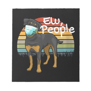 Bloc-note Womens Rottweiler Puppy with Mask