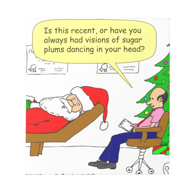 Bloc-note x30 Père Noël parle à son thérapeute - Cartoon (Devant)