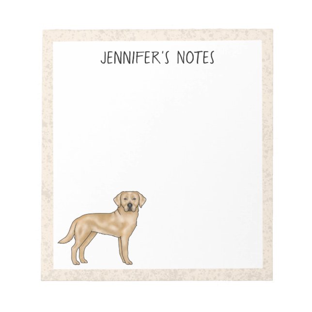 Bloc-note Yellow Labrador Retriever mignon Lab Chien Votre n (Devant)