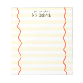 Bloc-note Yellow Line Personalized Teacher Notepad