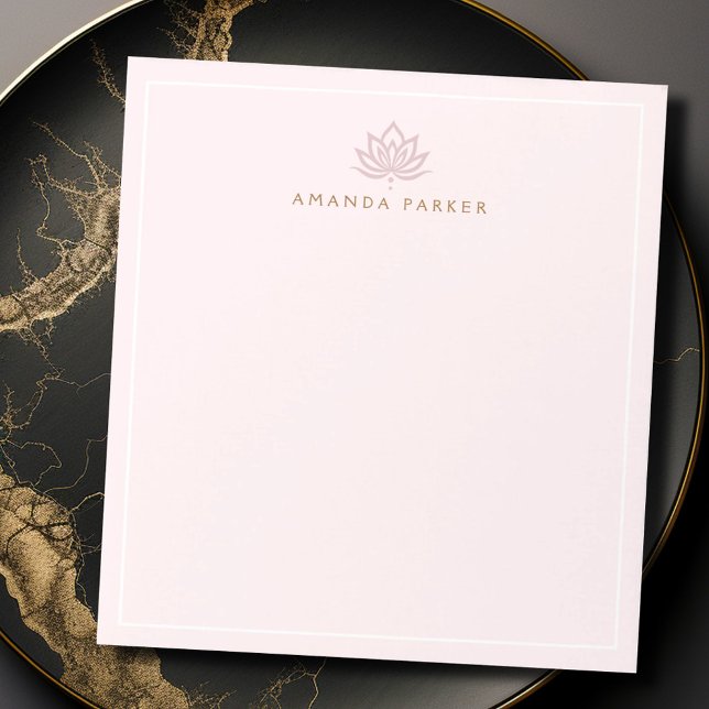 Bloc-note Yoga rose fleur de lotus stylisé guérison (Stylized lotus flower pink yoga healing notepad)