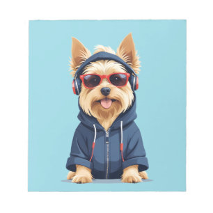 Bloc-note Yorkshire Terrier portant Sweat - shirt à capuche