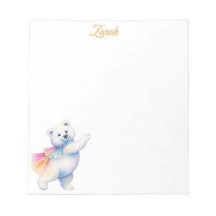 Bloc-note Zarah l'ours polaire dansant Personnalisé