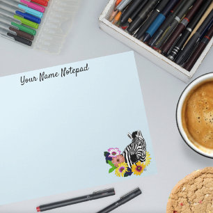 Bloc-note Zebra Daisies bleu