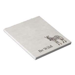 Bloc-note Zèbre Safari Animal Fausse Linen