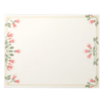 Bloc-notes à bordure florale fuchsia Art nouveau