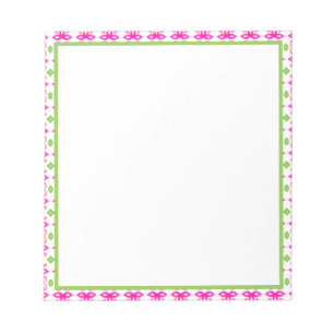 Bloc-notes à bordure florale rose et verte