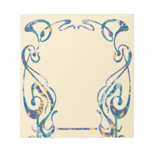 Bloc-notes à cadre Art nouveau floral