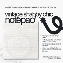 Bloc-notes à design vintage shabby chic