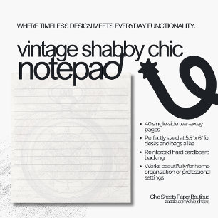 Bloc-notes à design vintage shabby chic