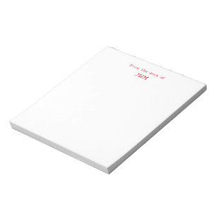 Bloc-notes à en-tête monogramme rouge