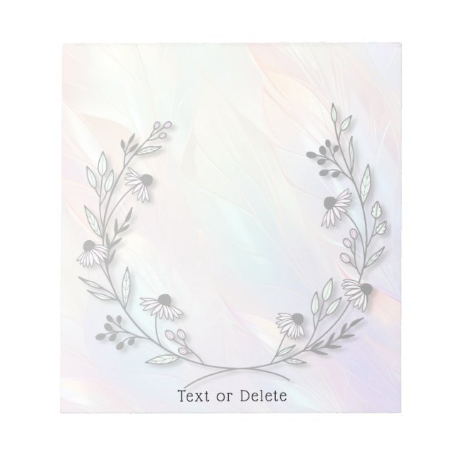 Bloc-notes à fleurs minimal (Devant)