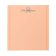 Bloc-notes à monogramme orange élégant