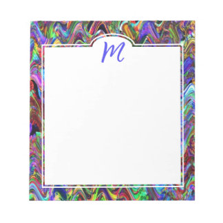 Bloc-notes Abstrait de couleur monogramme exubéran