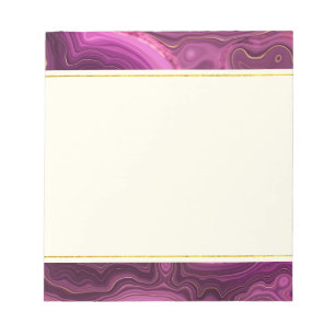 Bloc-notes Abstrait Royal Purple Et Gold Agate