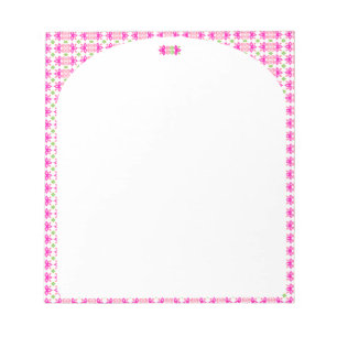 Bloc-notes arqué floral rose et vert