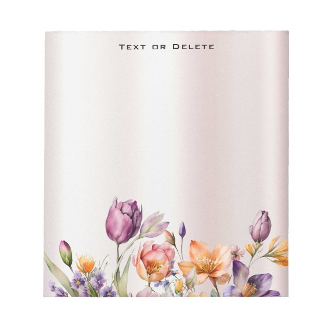 Bloc-notes aux fleurs de printemps colorées (Devant)