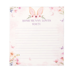 Bloc-notes aux notes de lapin floral