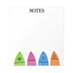 Bloc-notes aux poissons colorés mignons