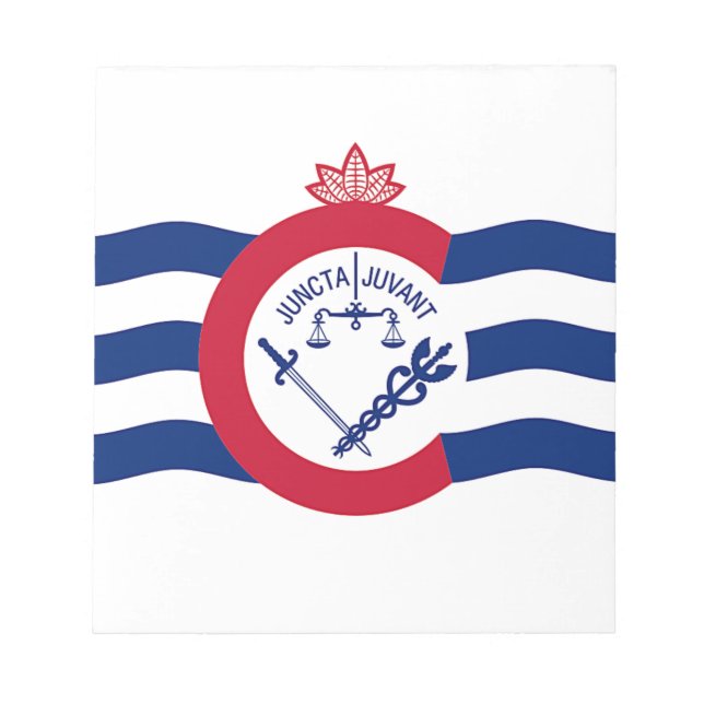 Bloc-notes avec Drapeau de Cincinnati City, USA (Devant)