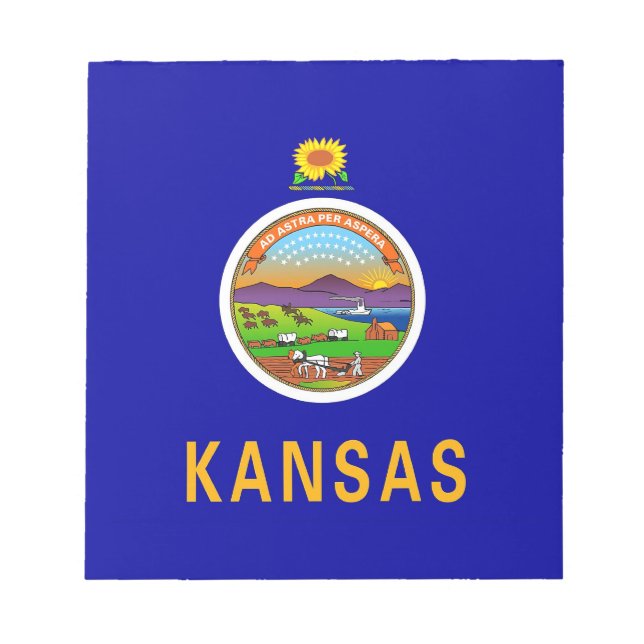 Bloc-notes avec drapeau de l'État du Kansas (Devant)