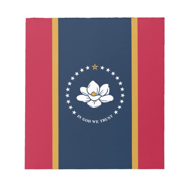 Bloc-notes avec drapeau de l'État du Mississippi,  (Devant)