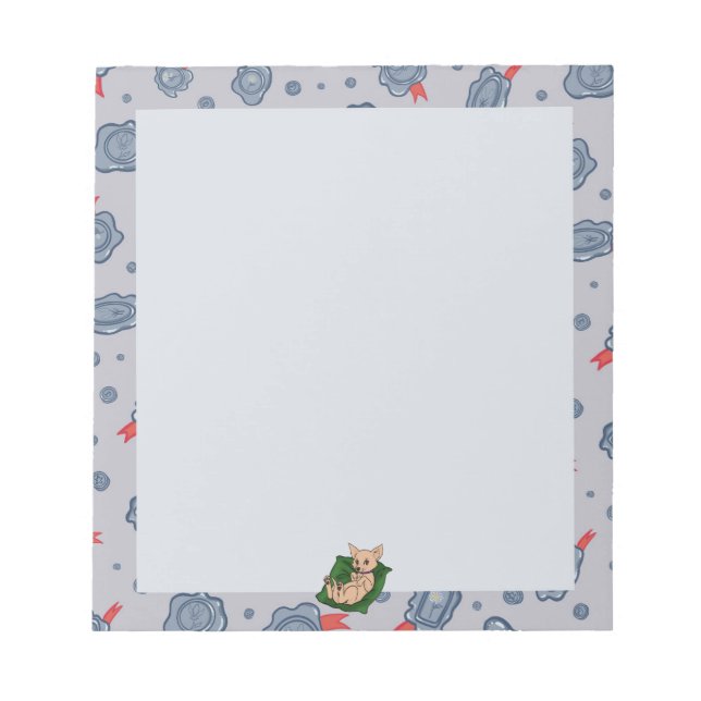 Bloc-notes avec sceau de cire et fleurs (Devant)