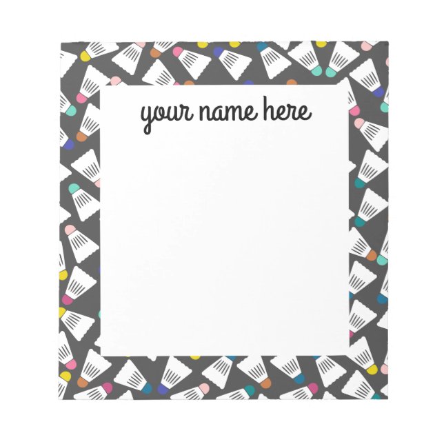 Bloc-notes Badminton personnalisé (Devant)