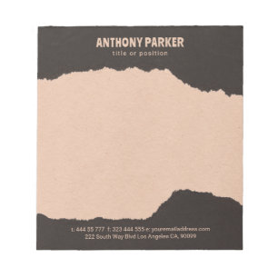 Bloc-notes Black & Cream Paper Torn Edges