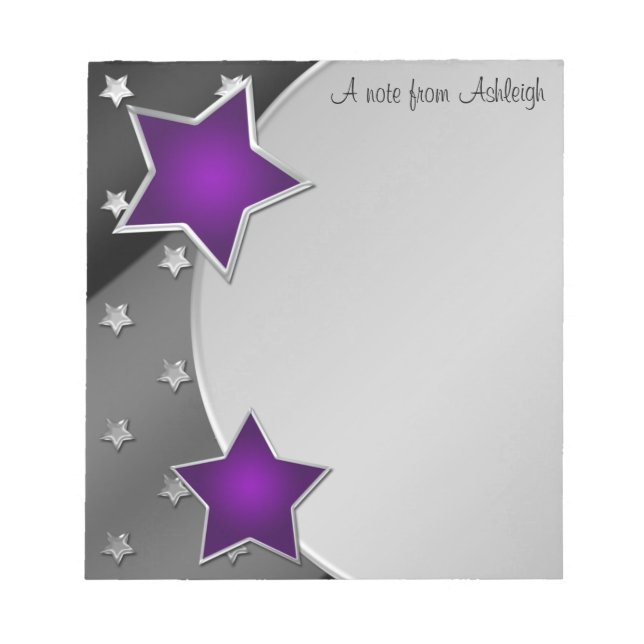 Bloc-notes Black Silver Purple Stars (Devant)