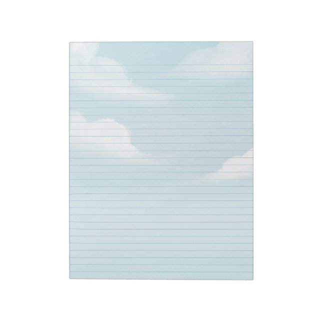 Bloc-notes bleu ciel et nuages (Tourné)