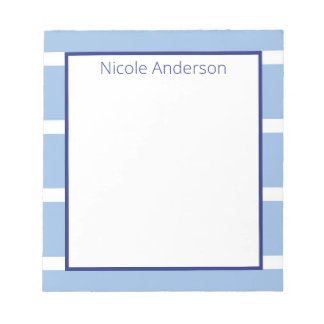 Bloc-notes bleu clair large bande