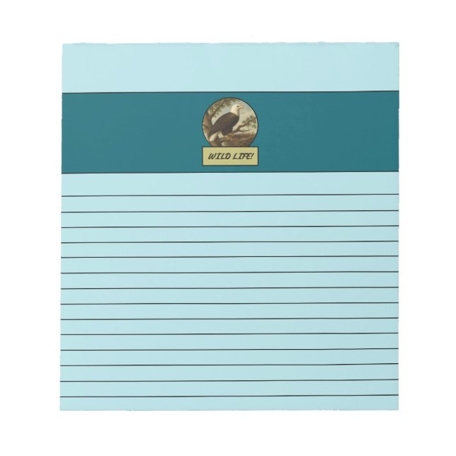 Bloc-notes bleu en poudre d'aigle chauve (Devant)