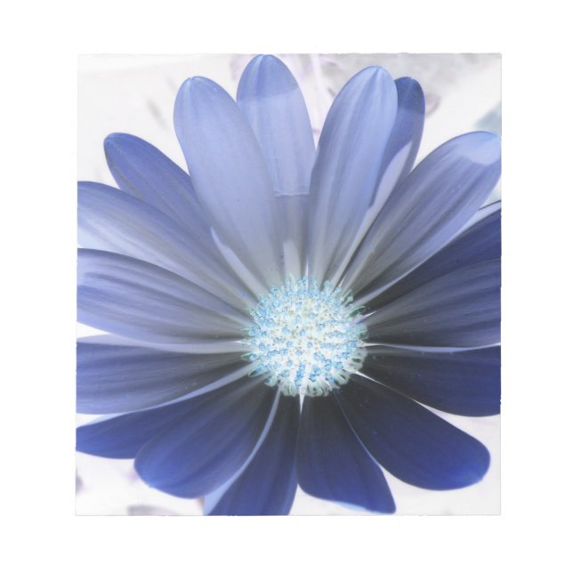 Bloc-notes bleu pâle à fleur marron (Devant)