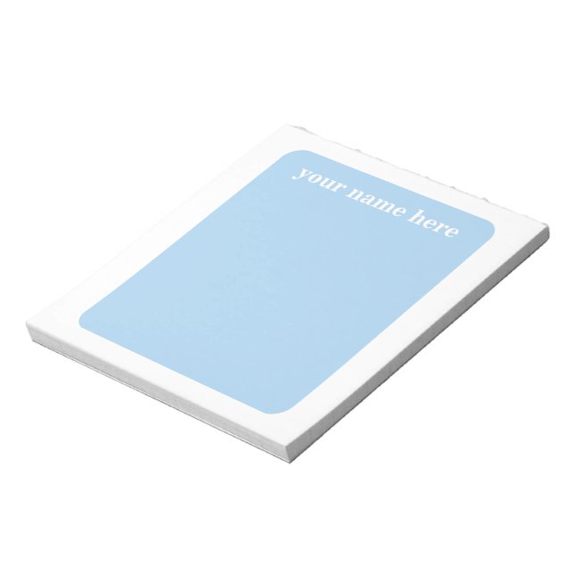 Bloc-notes bleu personnalisé (Tourné)