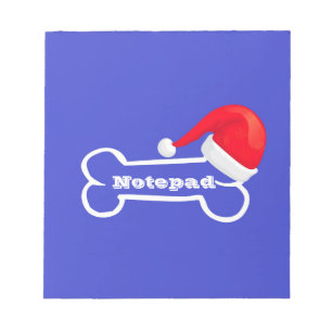 Bloc-notes bleu Santa Hat Bone