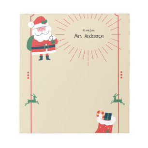 Bloc-notes bohème Noël Santa & Renne